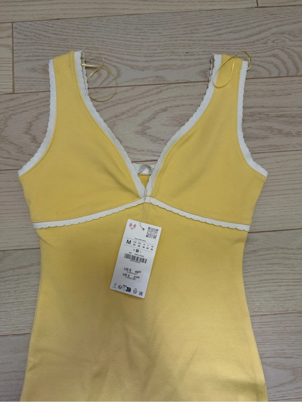 Yellow Contrast Trim Maxi Dress – Size Medium - Picture 3 of 5